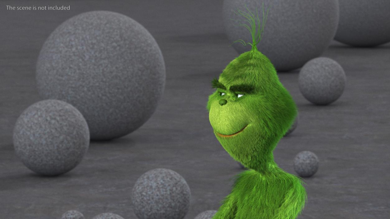 Cartoon Grinch Stole Christmas with Fur 3D model