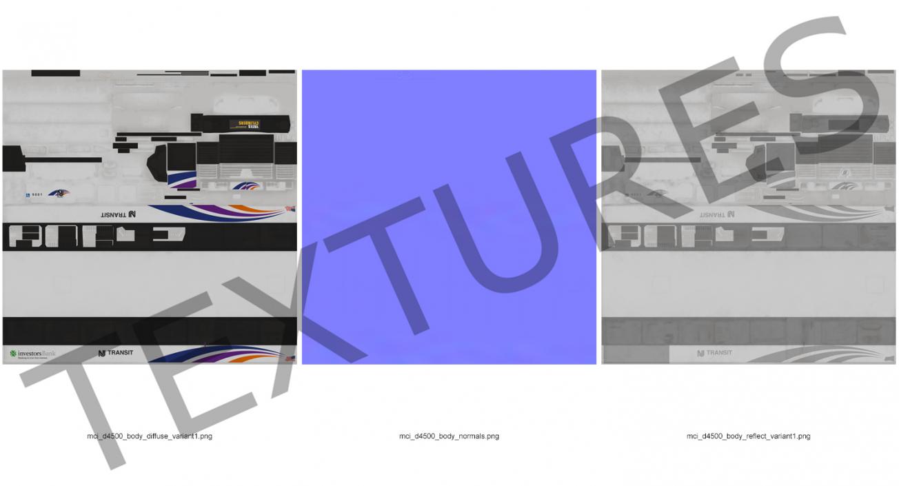 3D model Intercity Bus MCI D4500 Rigged