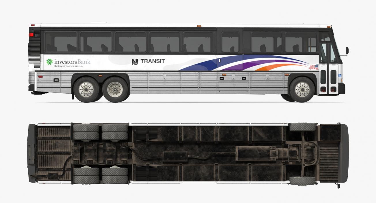 3D model Intercity Bus MCI D4500 Rigged