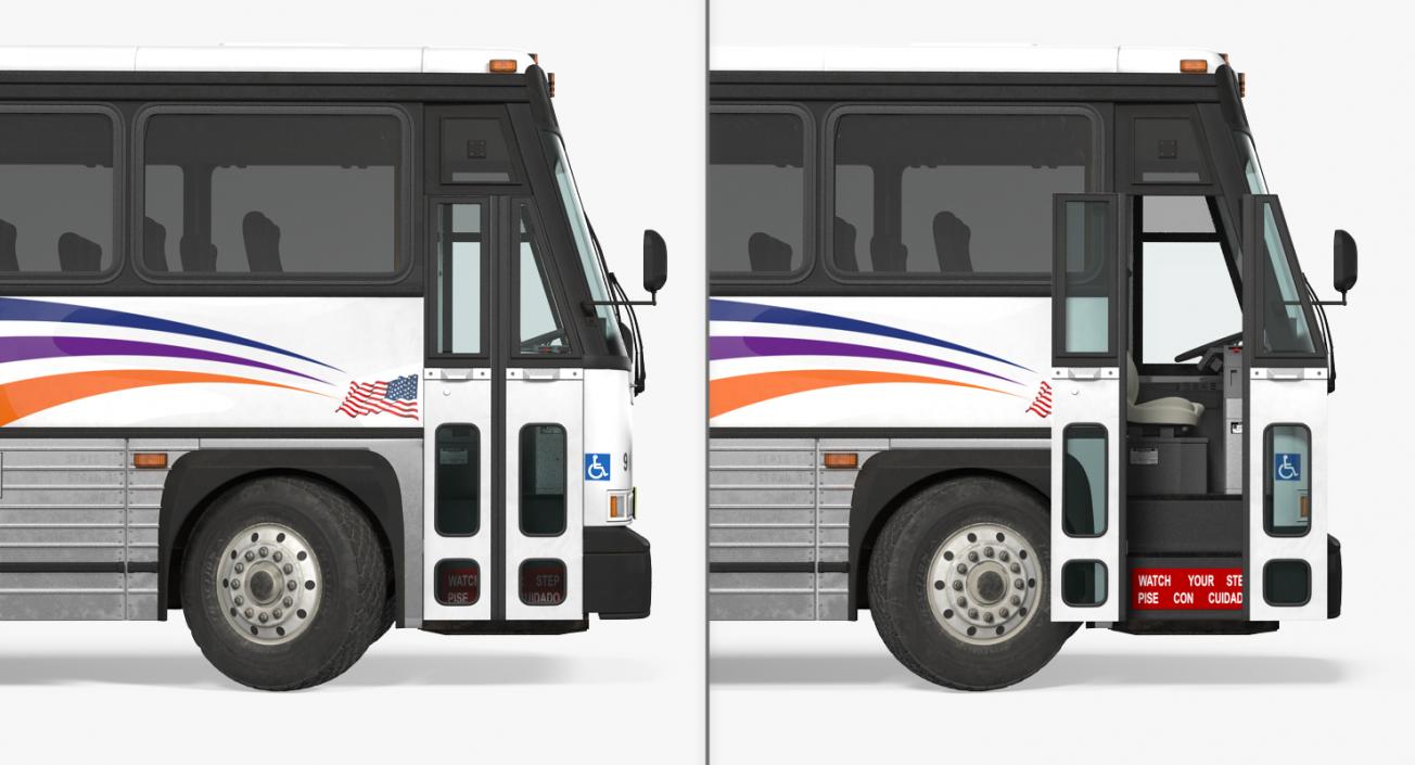 3D model Intercity Bus MCI D4500 Rigged