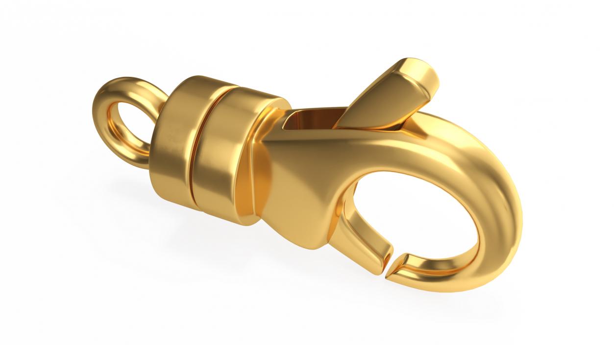 Lobster Claw Golden Bracelet Clasp 3D model