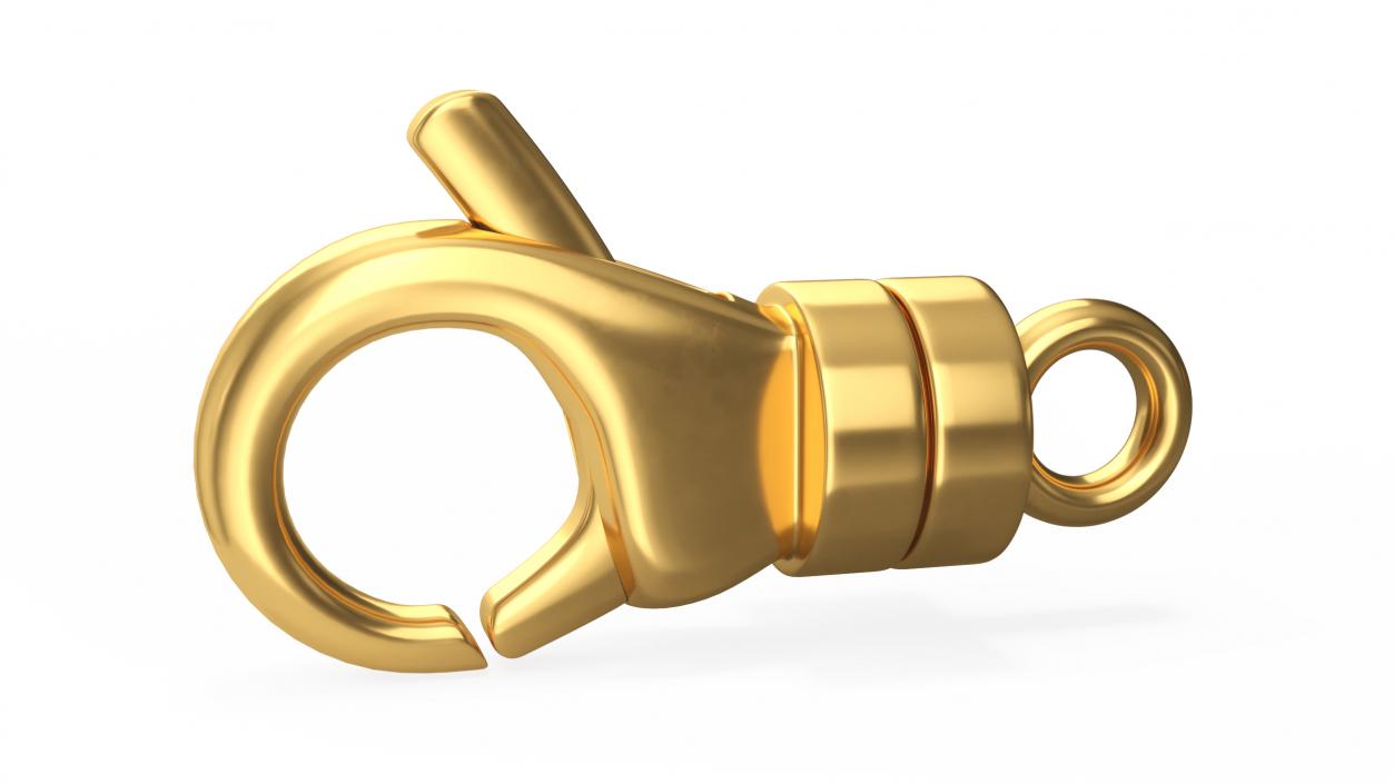 Lobster Claw Golden Bracelet Clasp 3D model