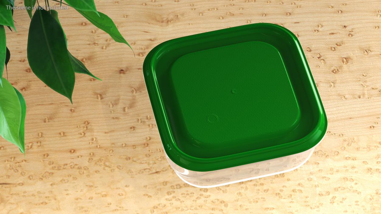 3D Square Plastic Food Container with Lid model