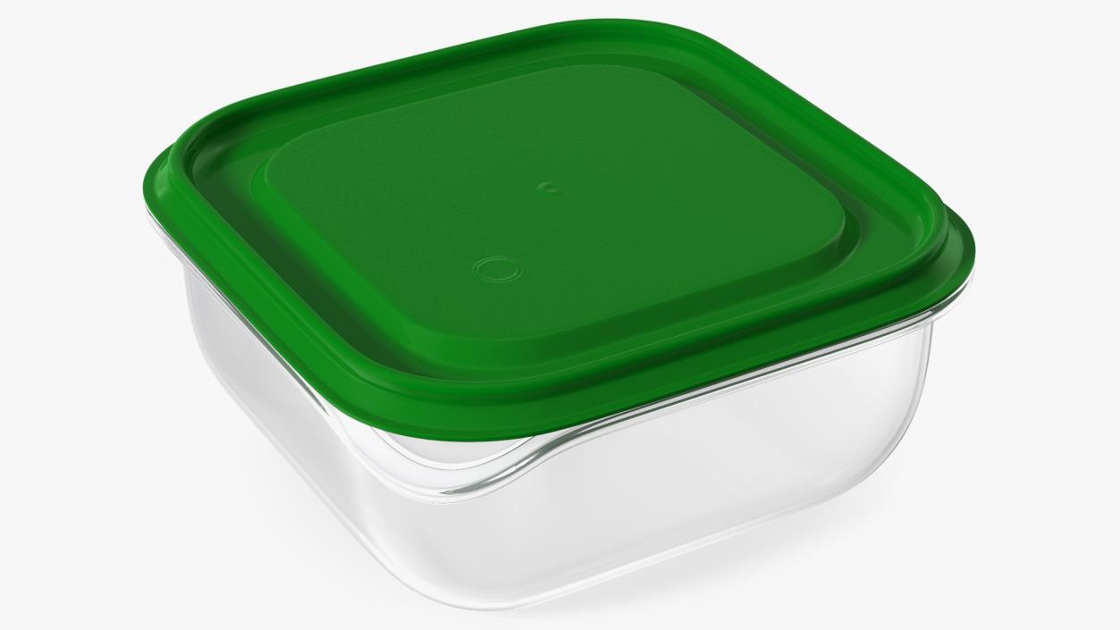 3D Square Plastic Food Container with Lid model