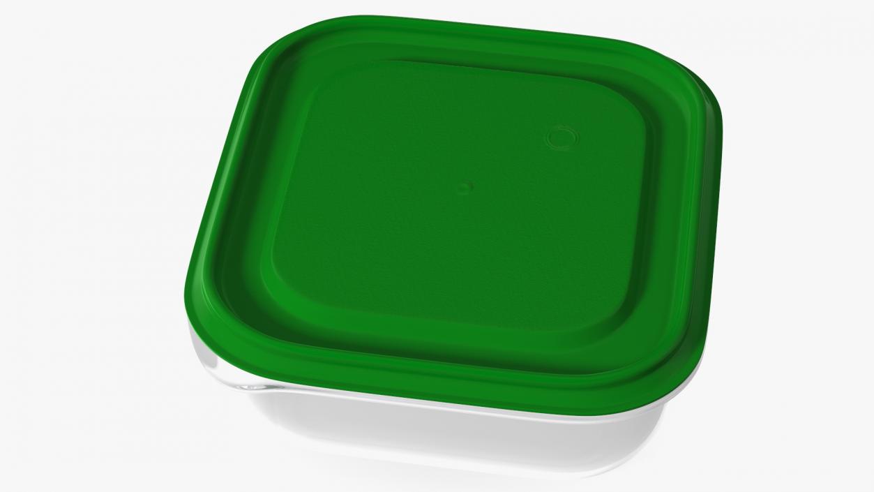 3D Square Plastic Food Container with Lid model