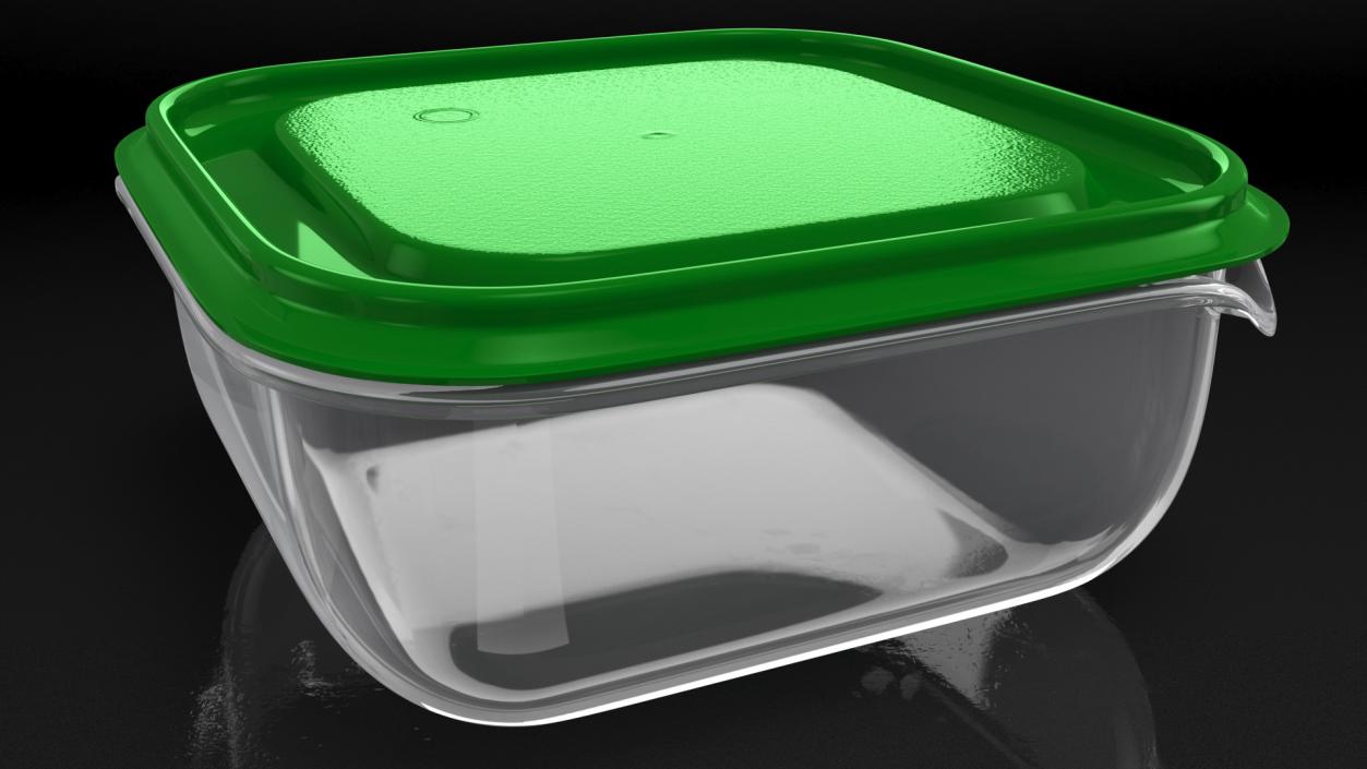 3D Square Plastic Food Container with Lid model