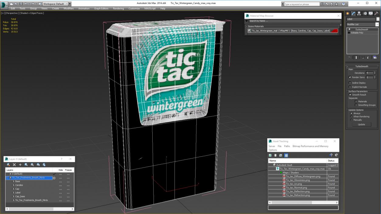 3D model Tic Tac Wintergreen Candy