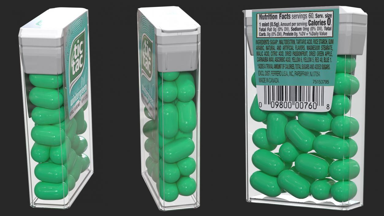 3D model Tic Tac Wintergreen Candy