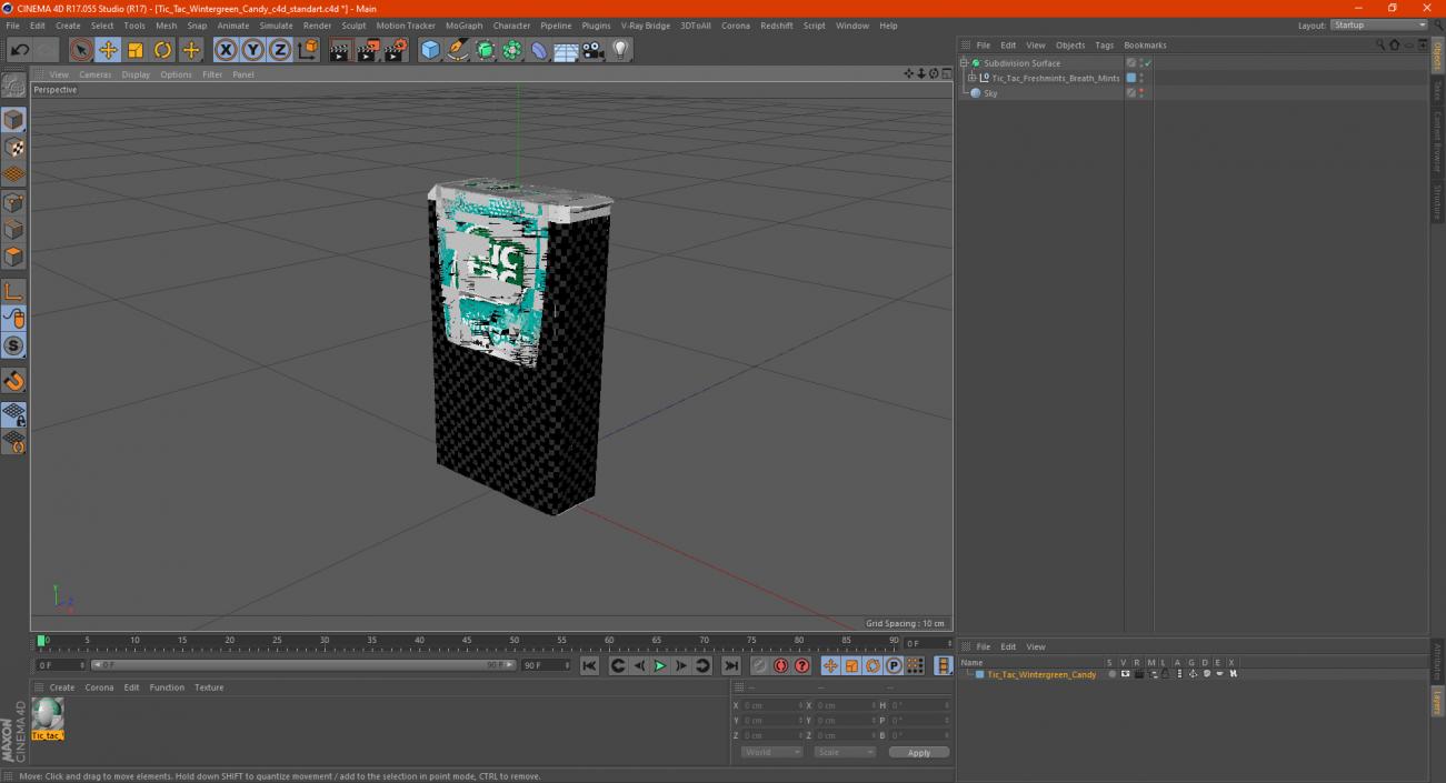 3D model Tic Tac Wintergreen Candy