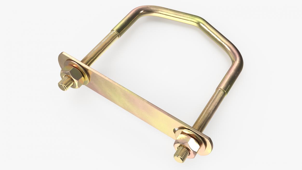 Triangular U-Bolts Bracket Brass 3D