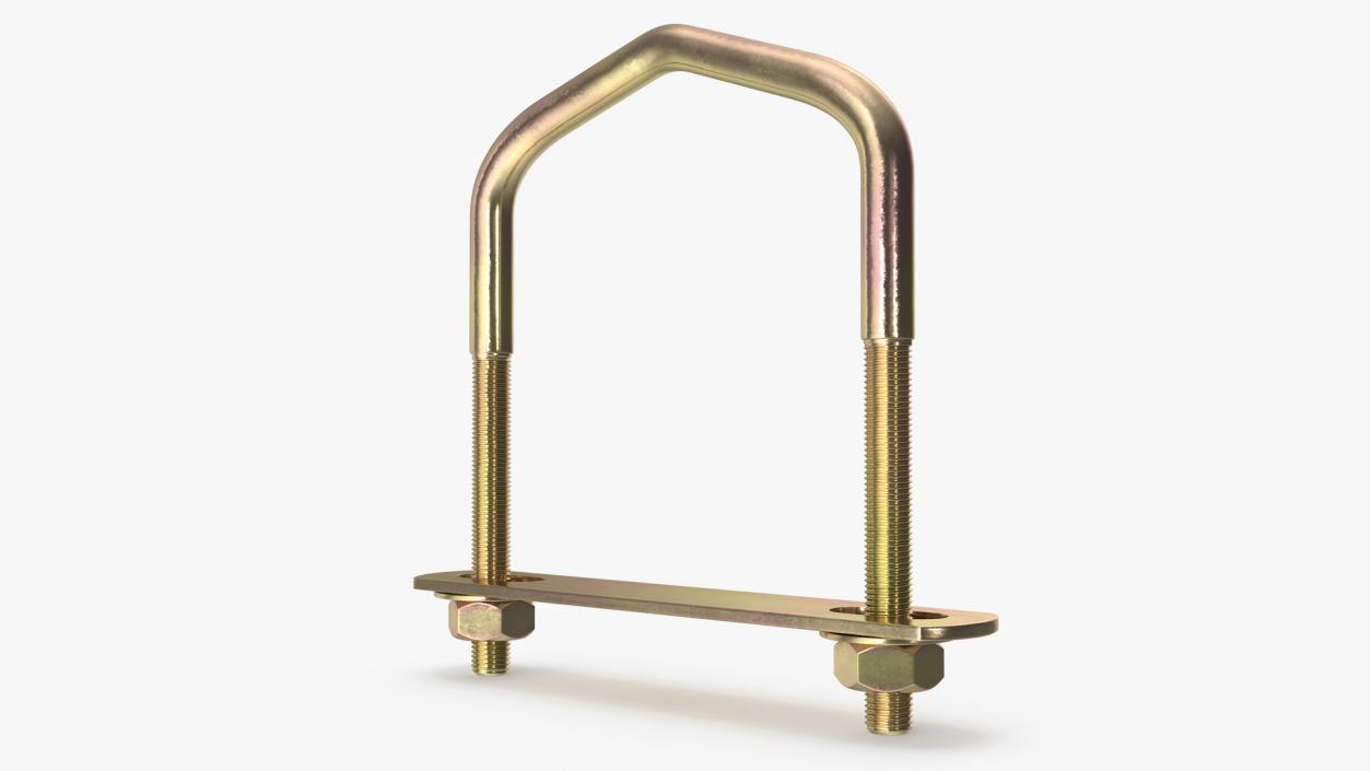 Triangular U-Bolts Bracket Brass 3D