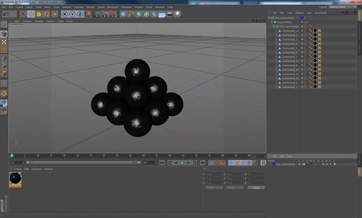 3D model Old Cannonballs