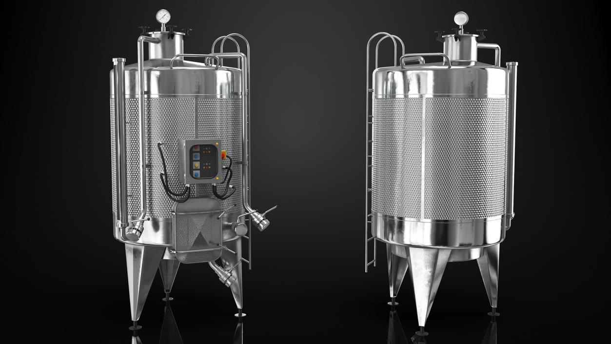 3D Stainless Steel Wine Fermentation Tank model