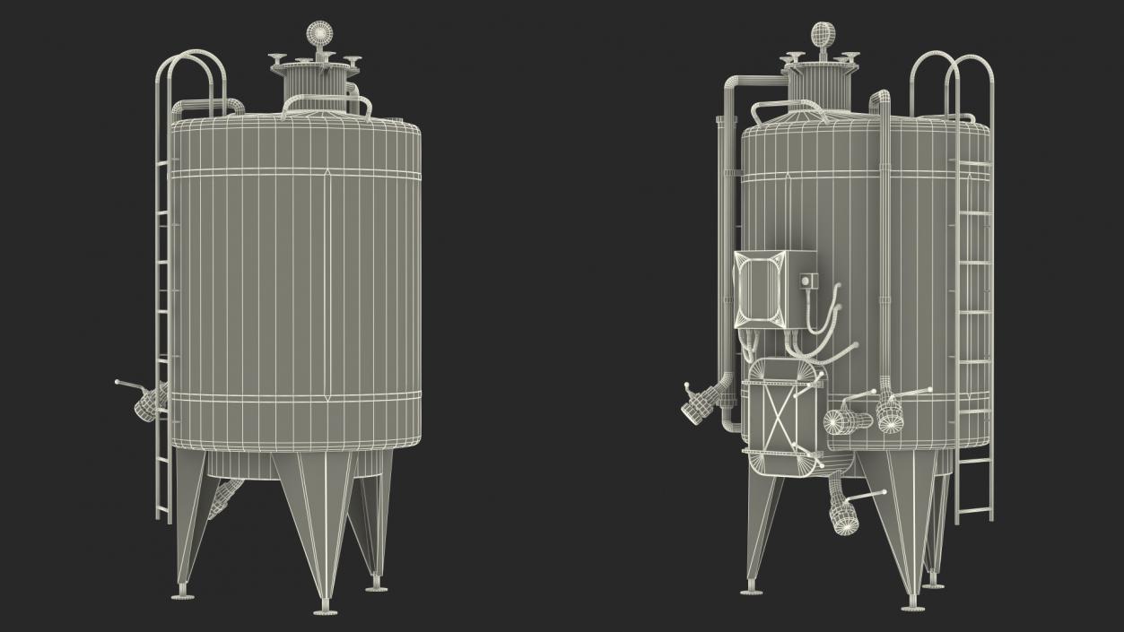 3D Stainless Steel Wine Fermentation Tank model