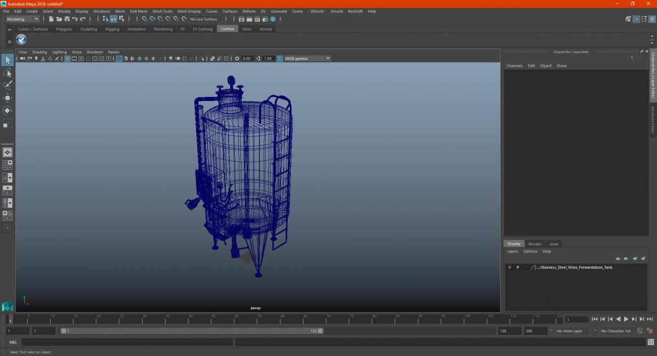 3D Stainless Steel Wine Fermentation Tank model