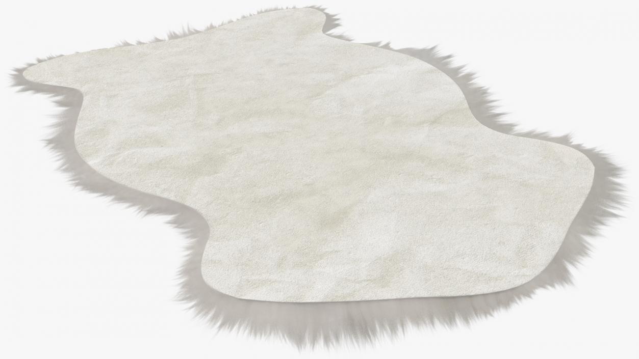 3D Natural Sheepskin Rug Cream Fur