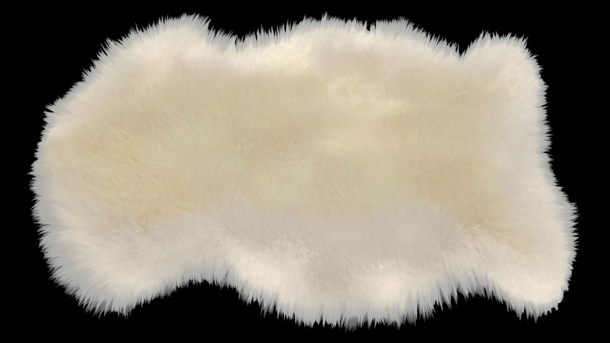 3D Natural Sheepskin Rug Cream Fur