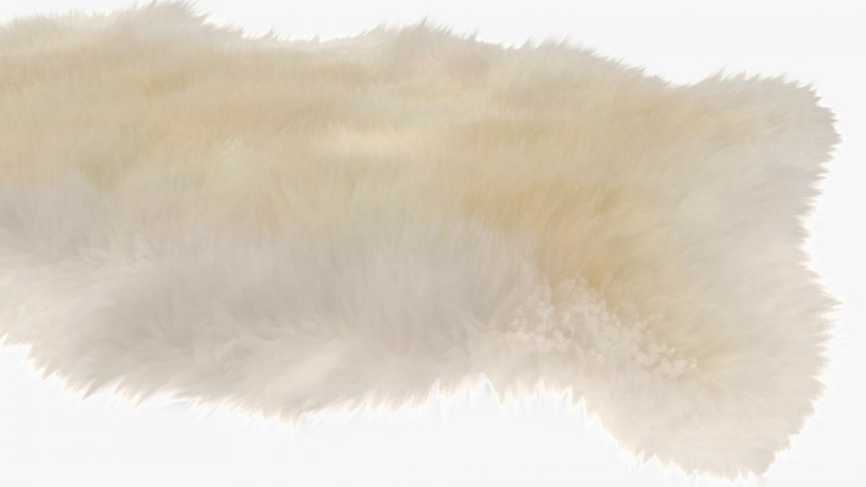 3D Natural Sheepskin Rug Cream Fur