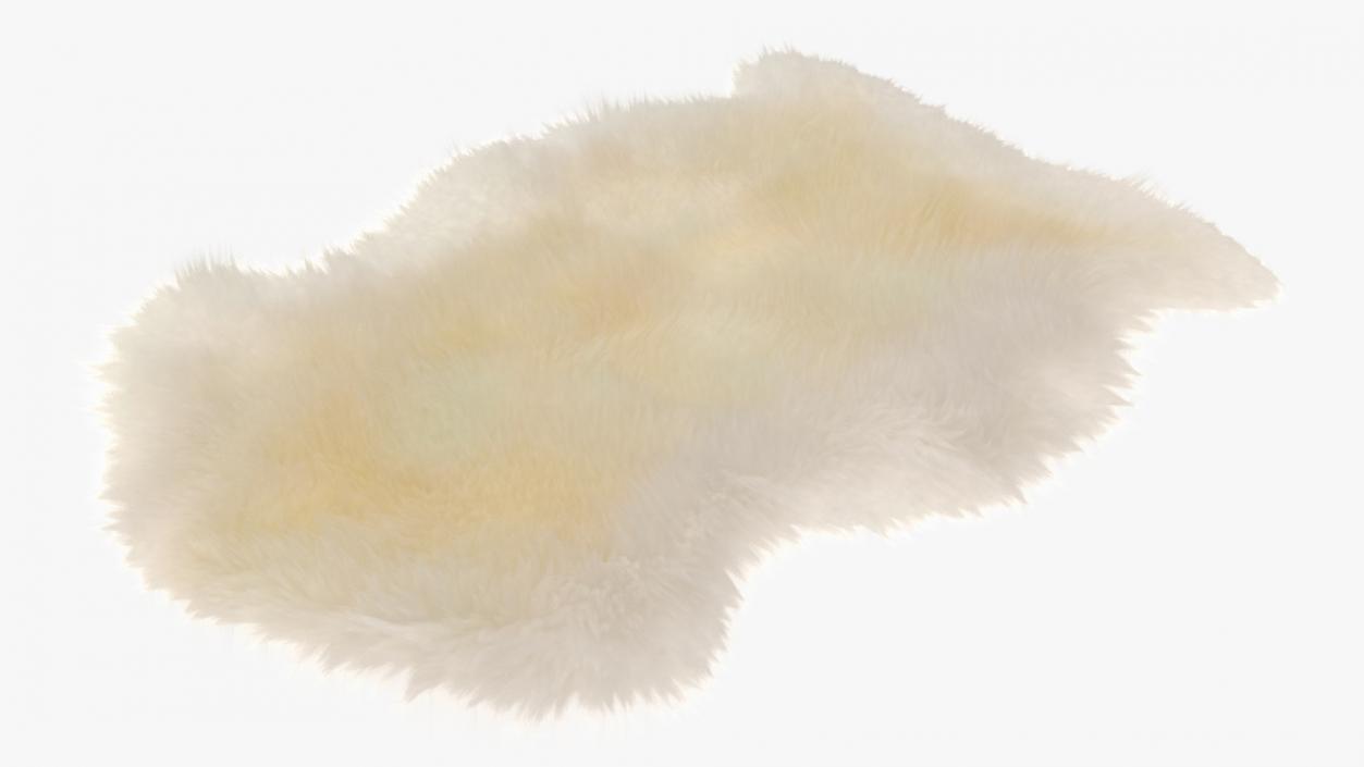 3D Natural Sheepskin Rug Cream Fur