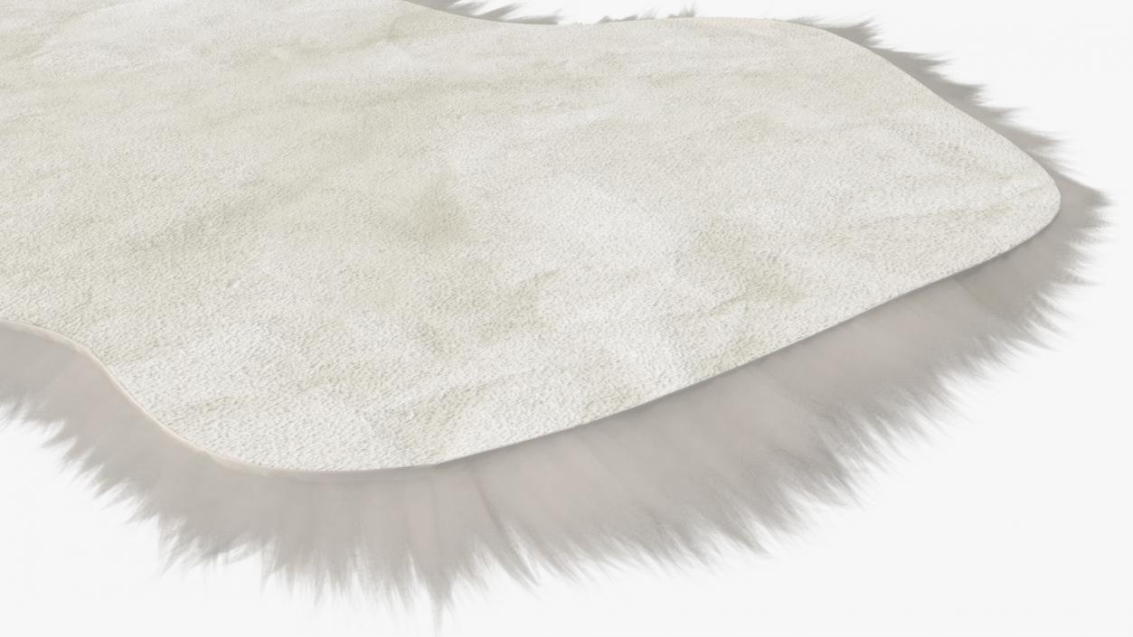 3D Natural Sheepskin Rug Cream Fur