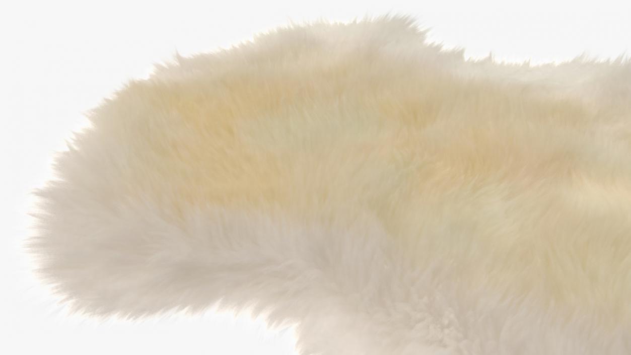 3D Natural Sheepskin Rug Cream Fur