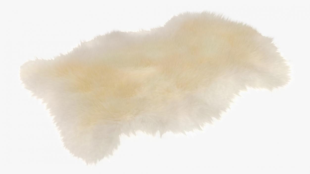 3D Natural Sheepskin Rug Cream Fur