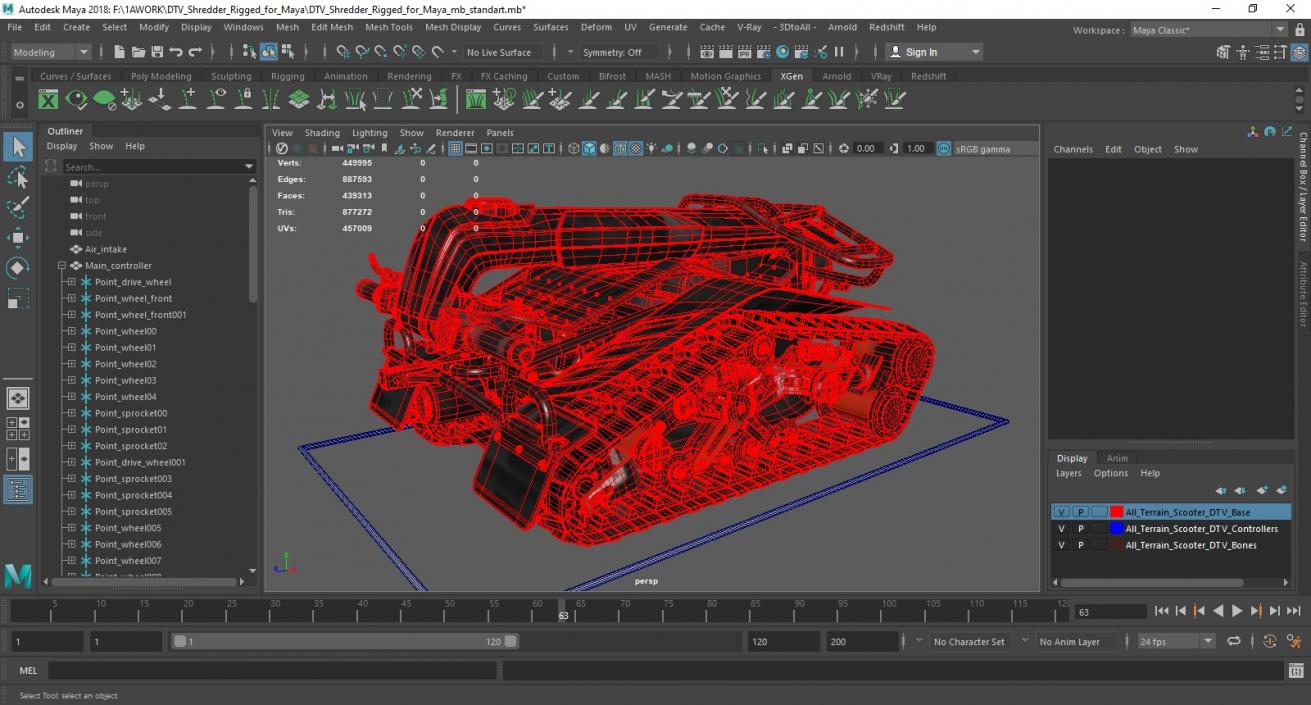 3D DTV Shredder Rigged for Maya model