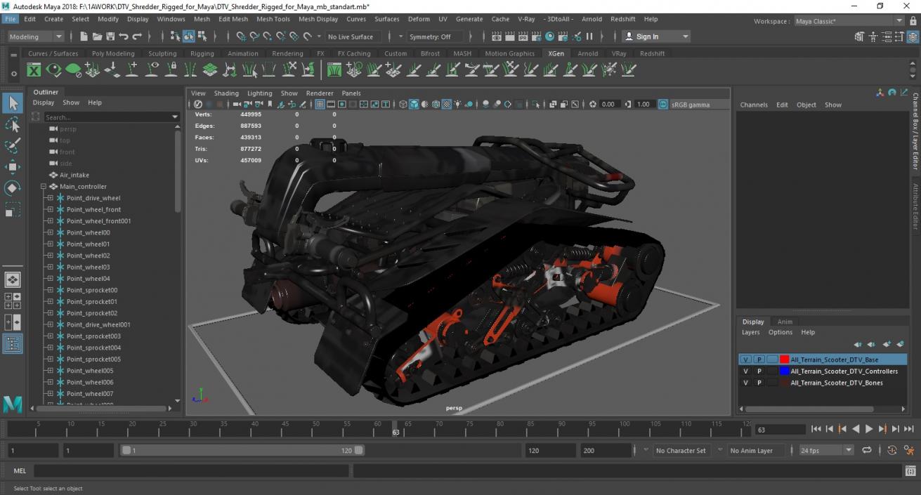 3D DTV Shredder Rigged for Maya model