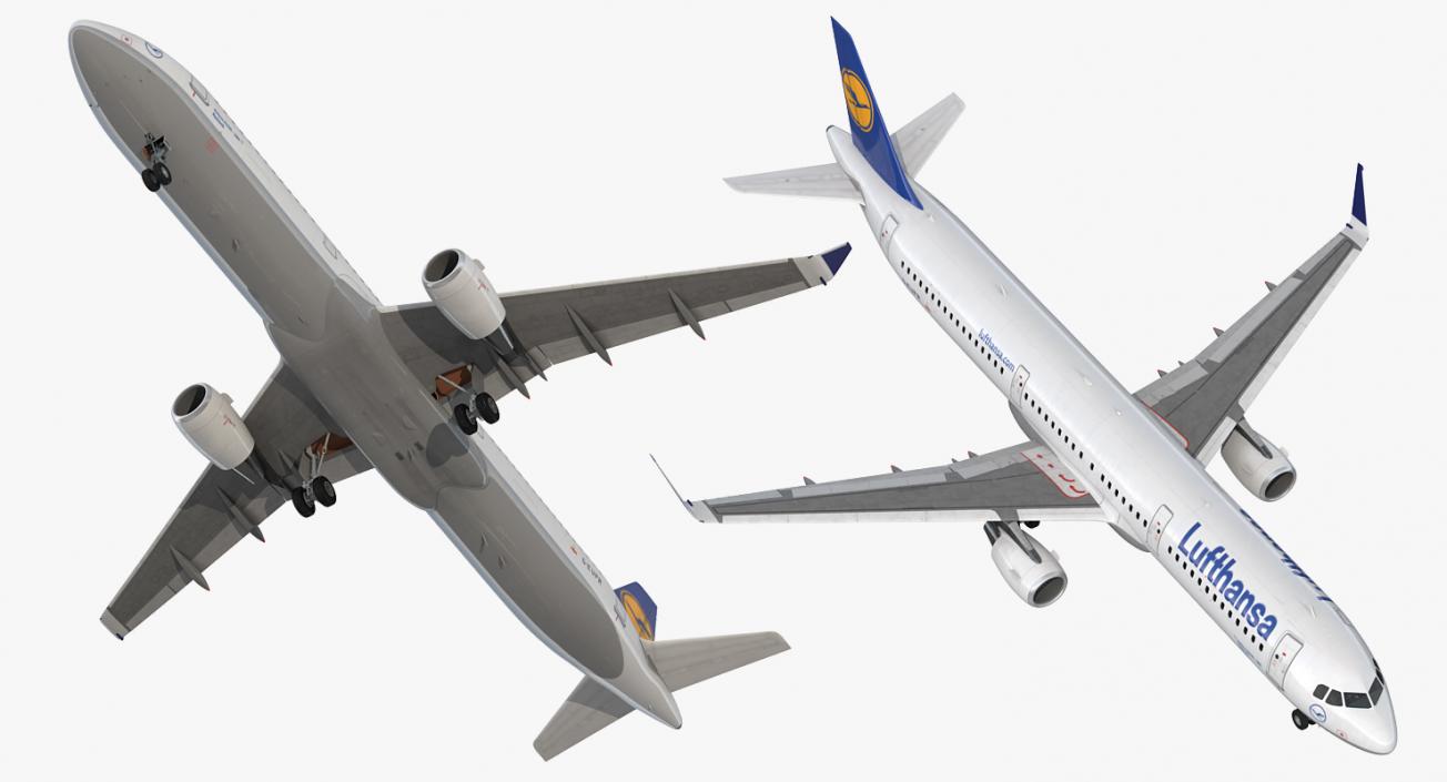 3D model Airbus A321 Lufthansa with Interior