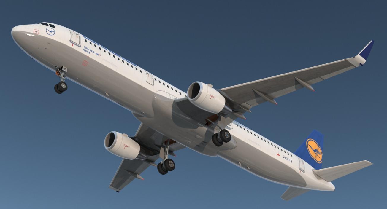 3D model Airbus A321 Lufthansa with Interior