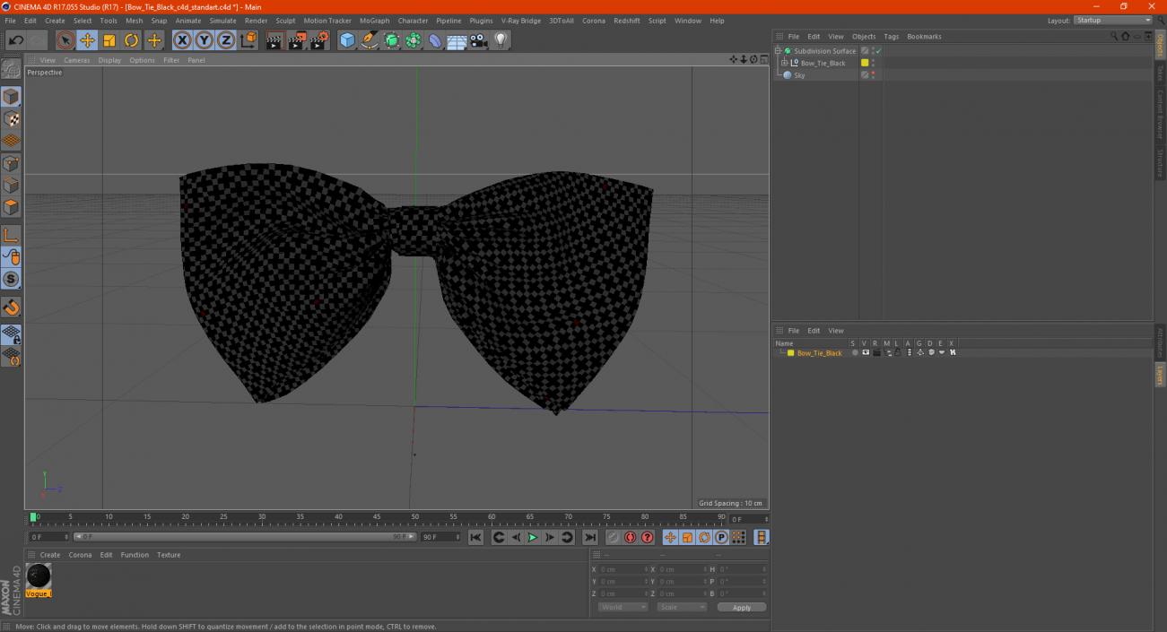 3D Bow Tie Black model