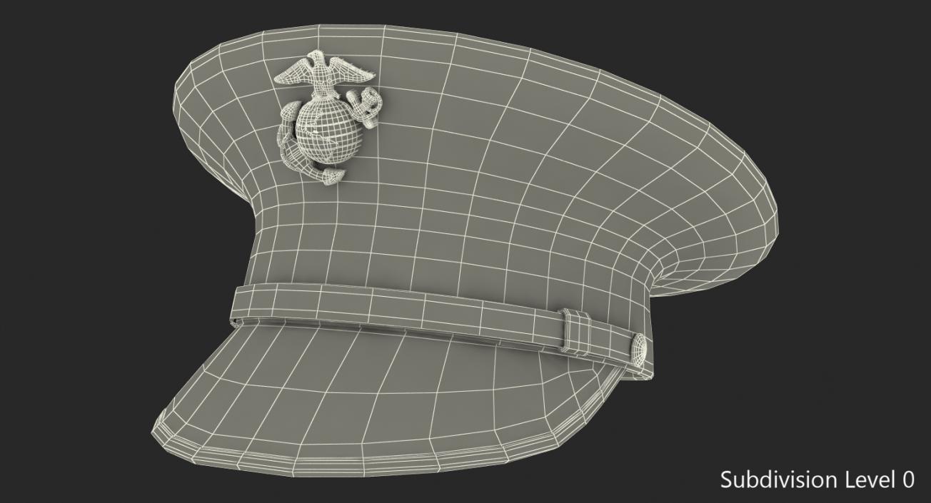 3D USMC US Marine Officer Hat