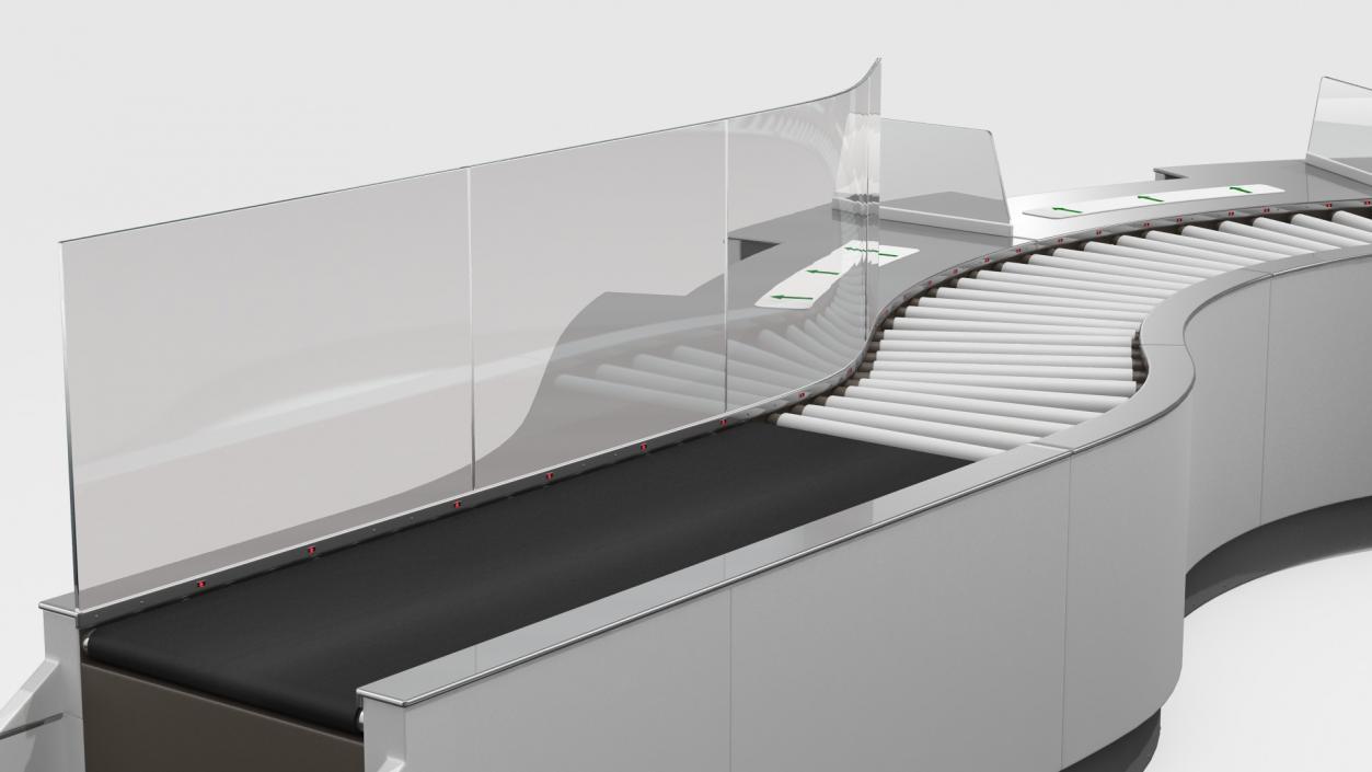 Curved Roller Conveyor 3D