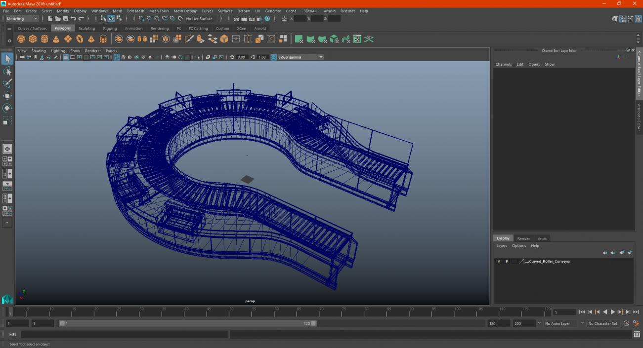 Curved Roller Conveyor 3D