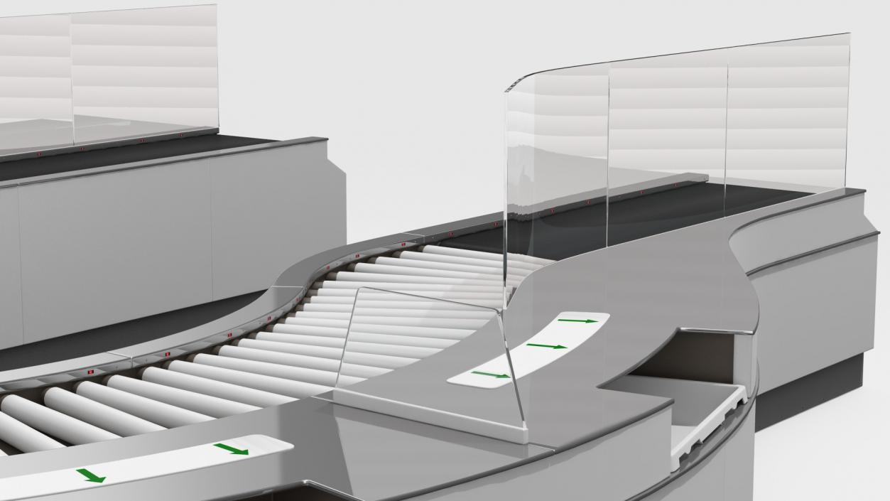 Curved Roller Conveyor 3D