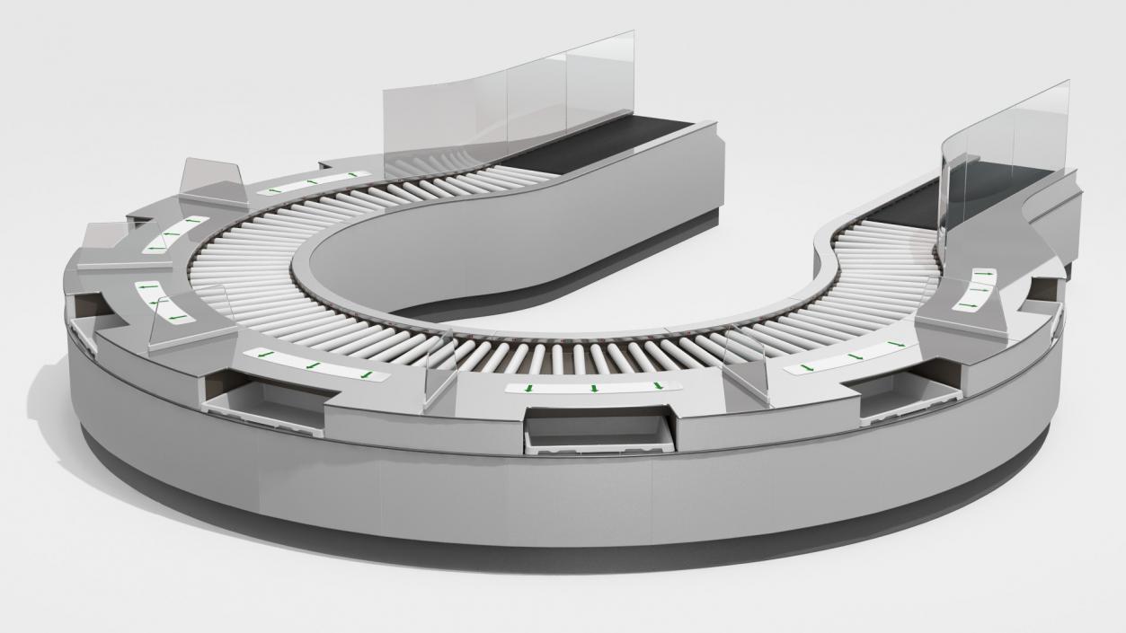 Curved Roller Conveyor 3D