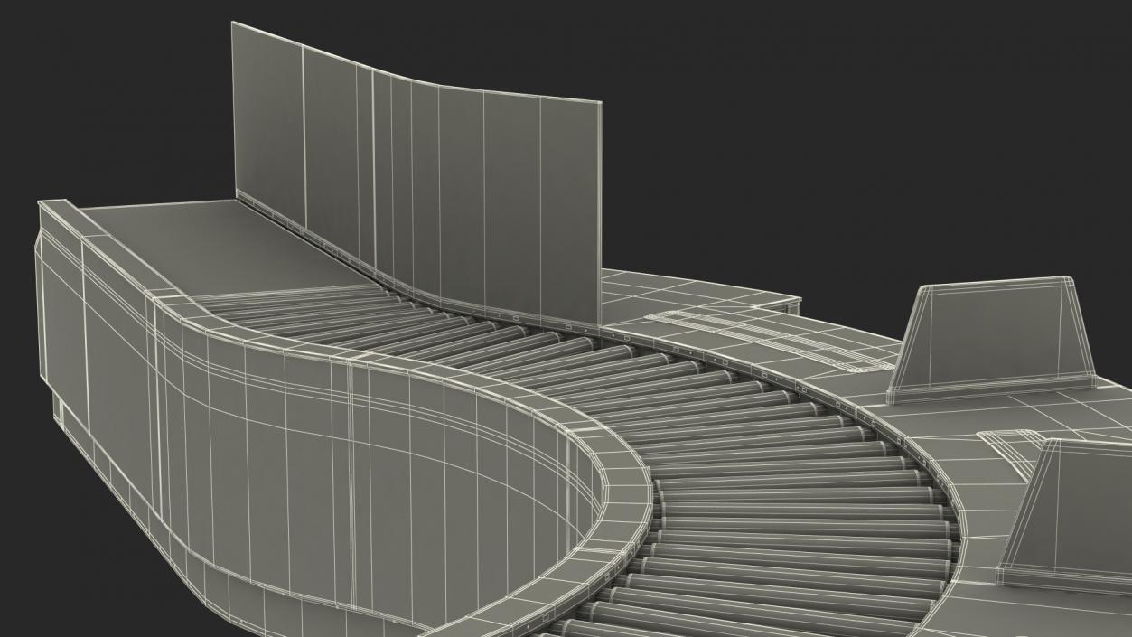 Curved Roller Conveyor 3D