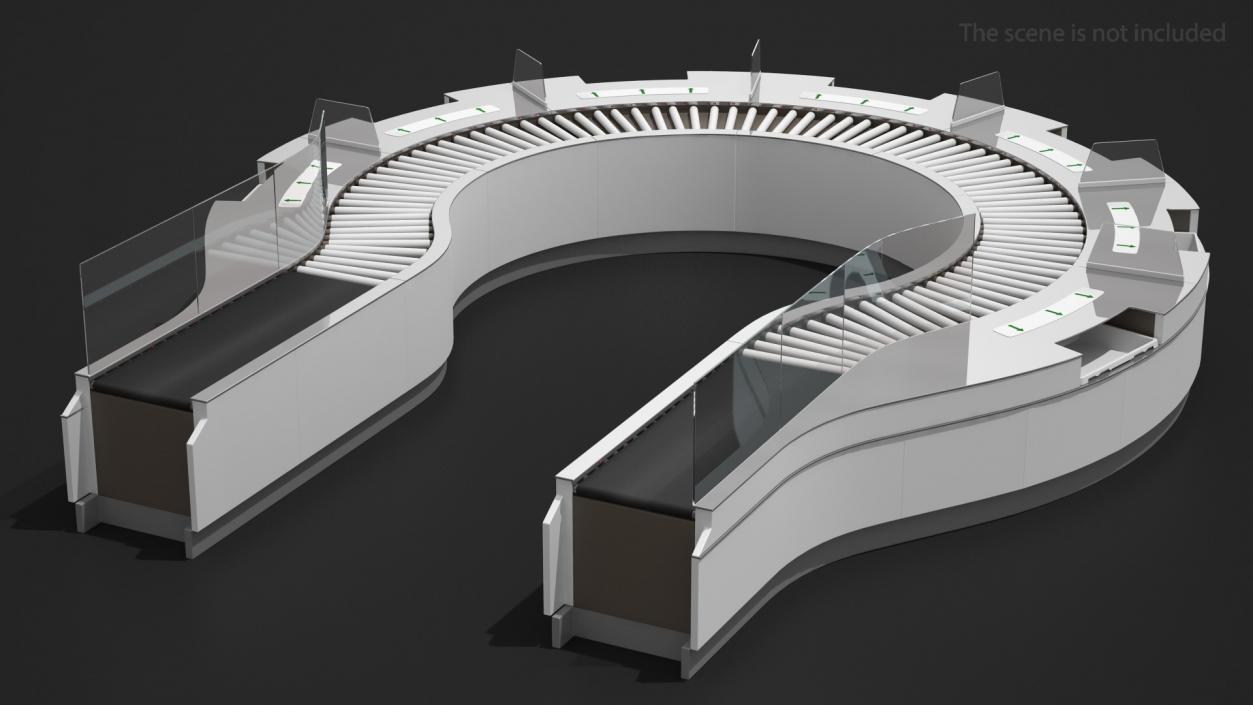 Curved Roller Conveyor 3D