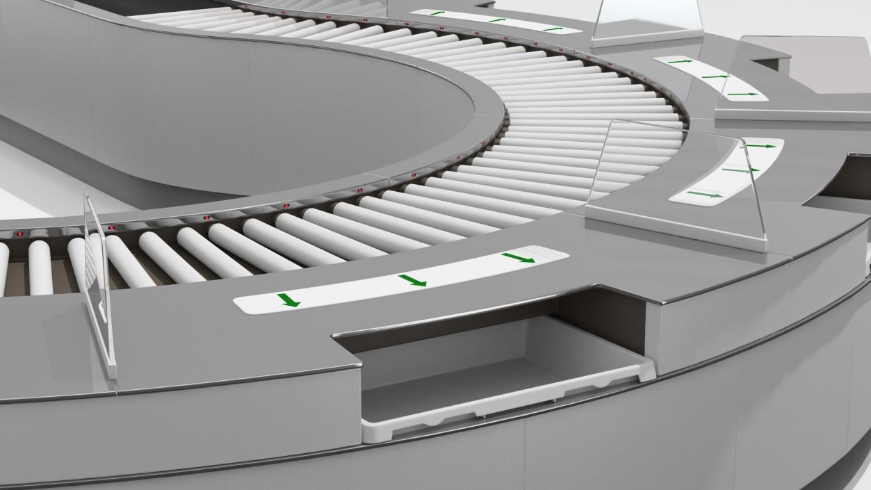 Curved Roller Conveyor 3D