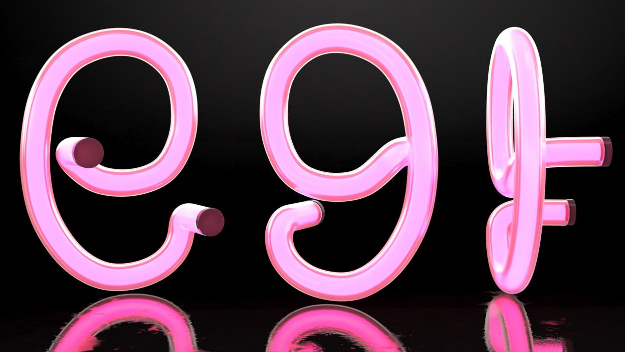 3D Glowing Neon Tube Light Digit 9