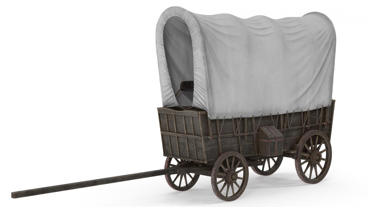 Covered Wagon Old 3D