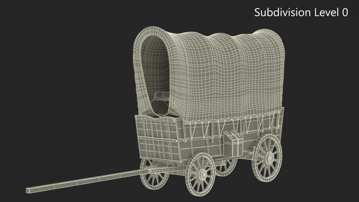 Covered Wagon Old 3D