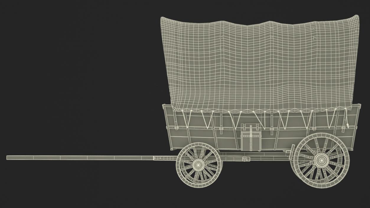 Covered Wagon Old 3D