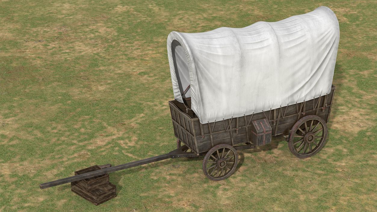 Covered Wagon Old 3D