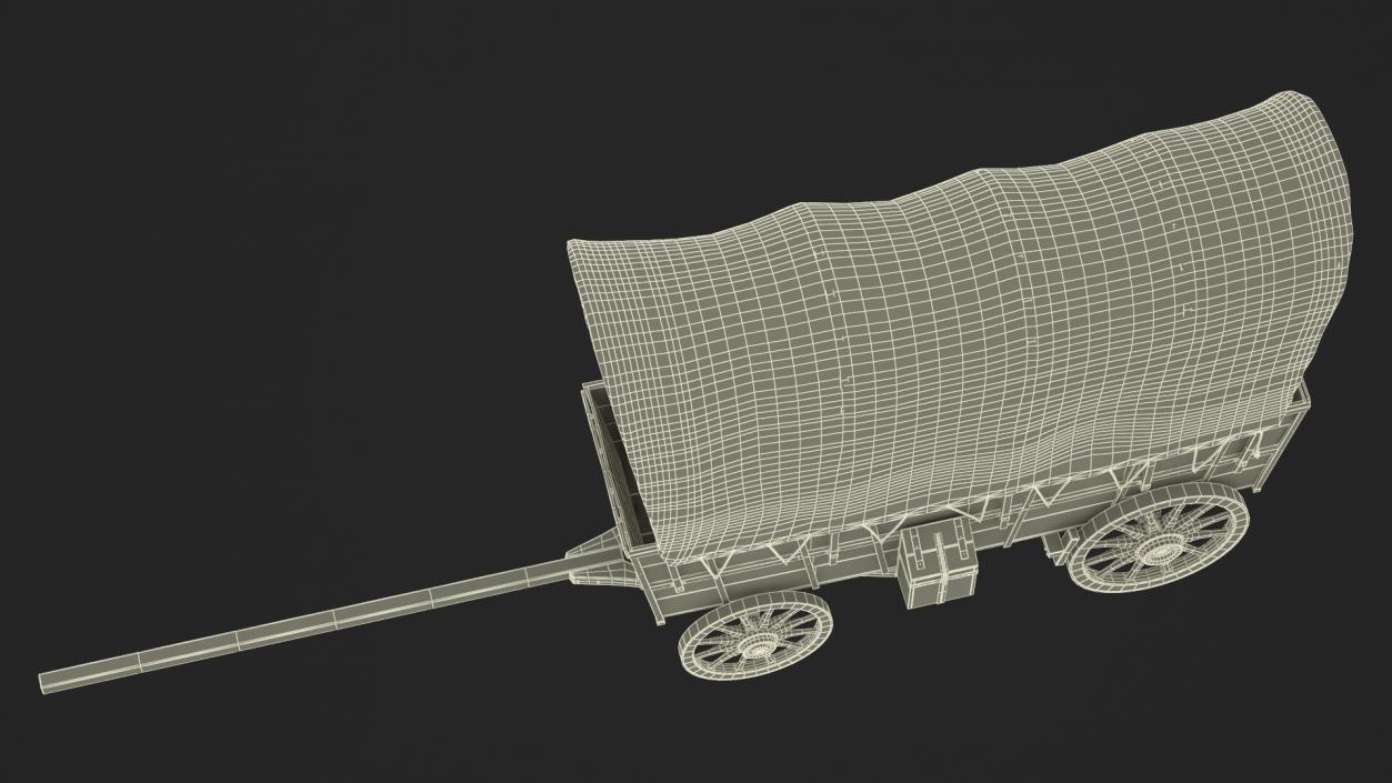 Covered Wagon Old 3D