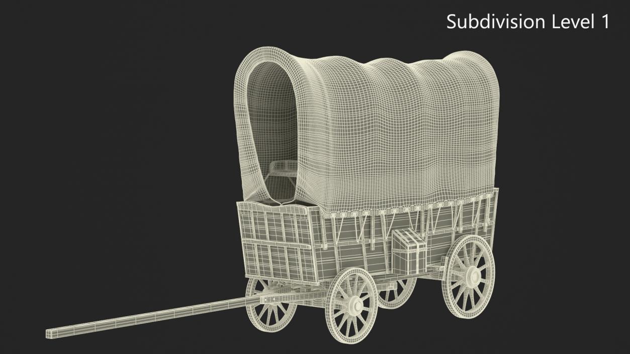 Covered Wagon Old 3D