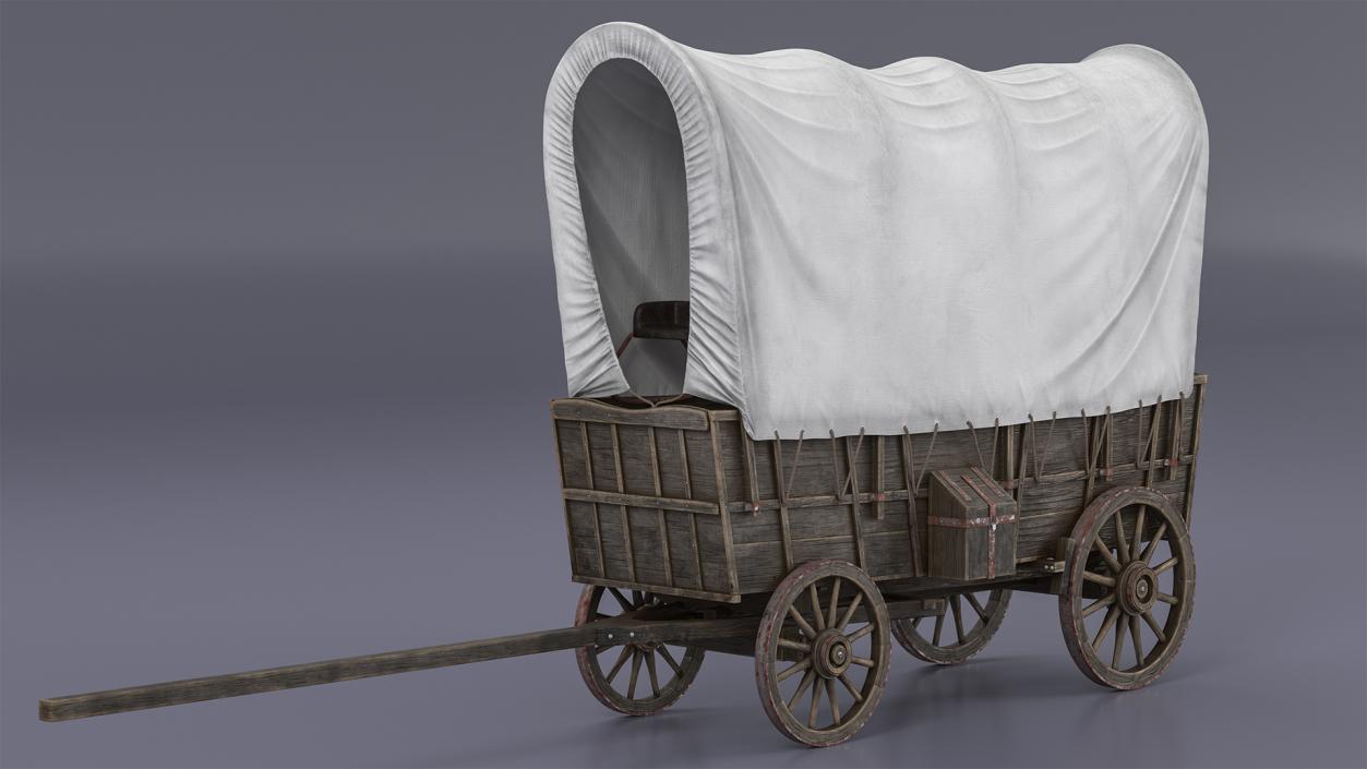 Covered Wagon Old 3D