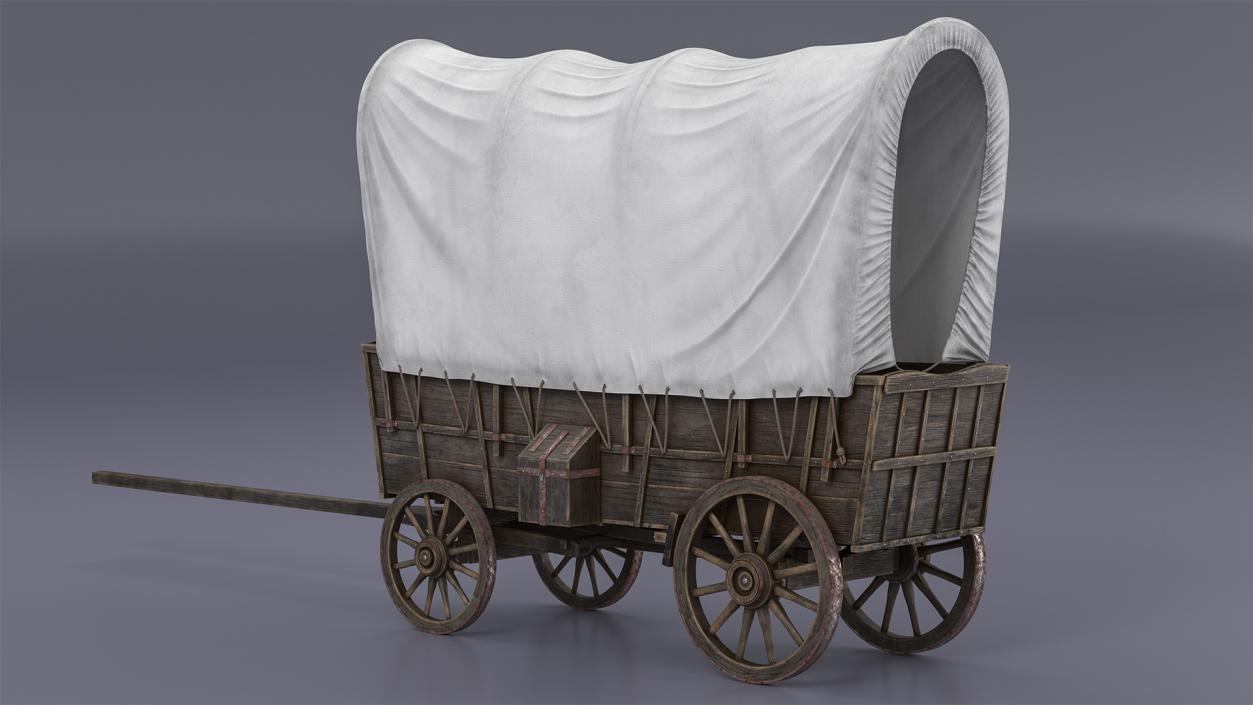 Covered Wagon Old 3D