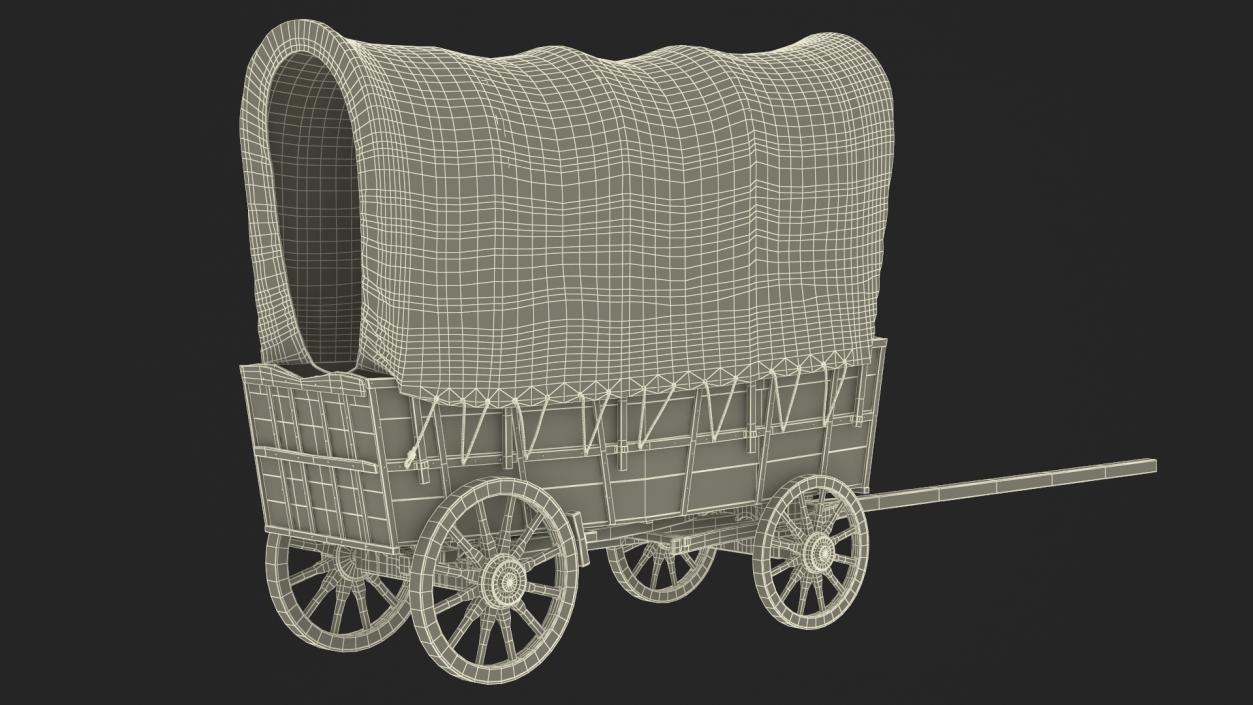 Covered Wagon Old 3D