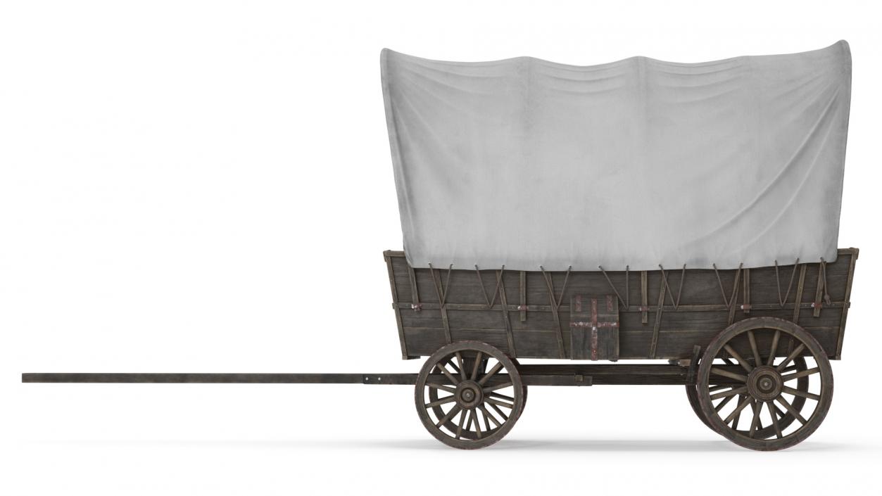 Covered Wagon Old 3D